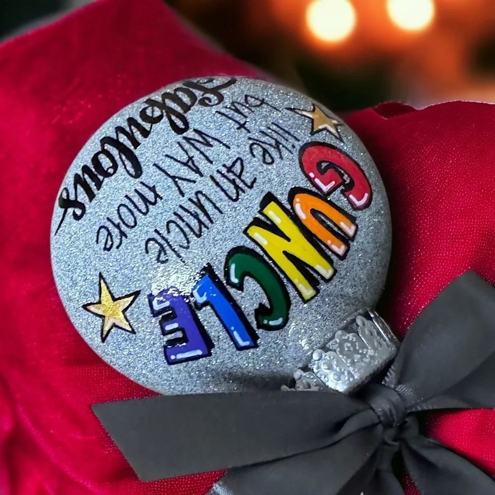 Christmas Ornament: GUNCLE – Your Fabulous Holiday Sidekick! Handmade Gift